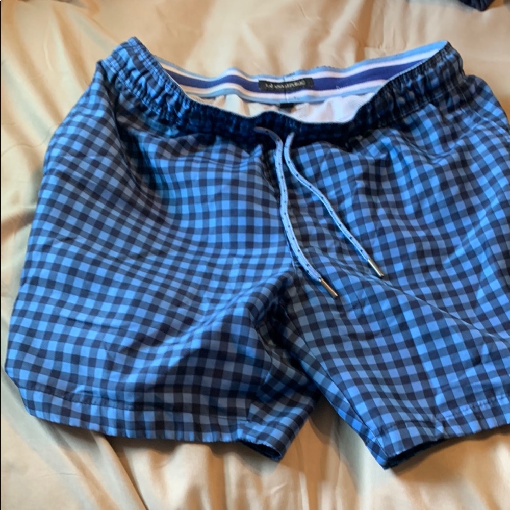 Men's Banana Republic Blue Checkered Swim Shorts
